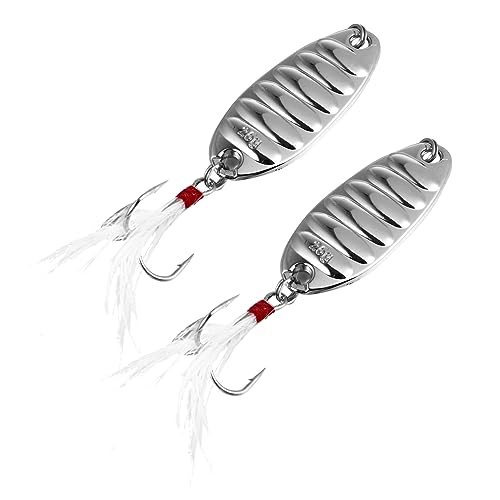 TOYANDONA 2 Piezas Cebo De Metal Gancho Manos Anzuelos De Cebo Engranaje Largo Plantillas Anzuelos De Pesca Herramienta De Pesca Equipo De Pesca Aleación De Zinc Silver