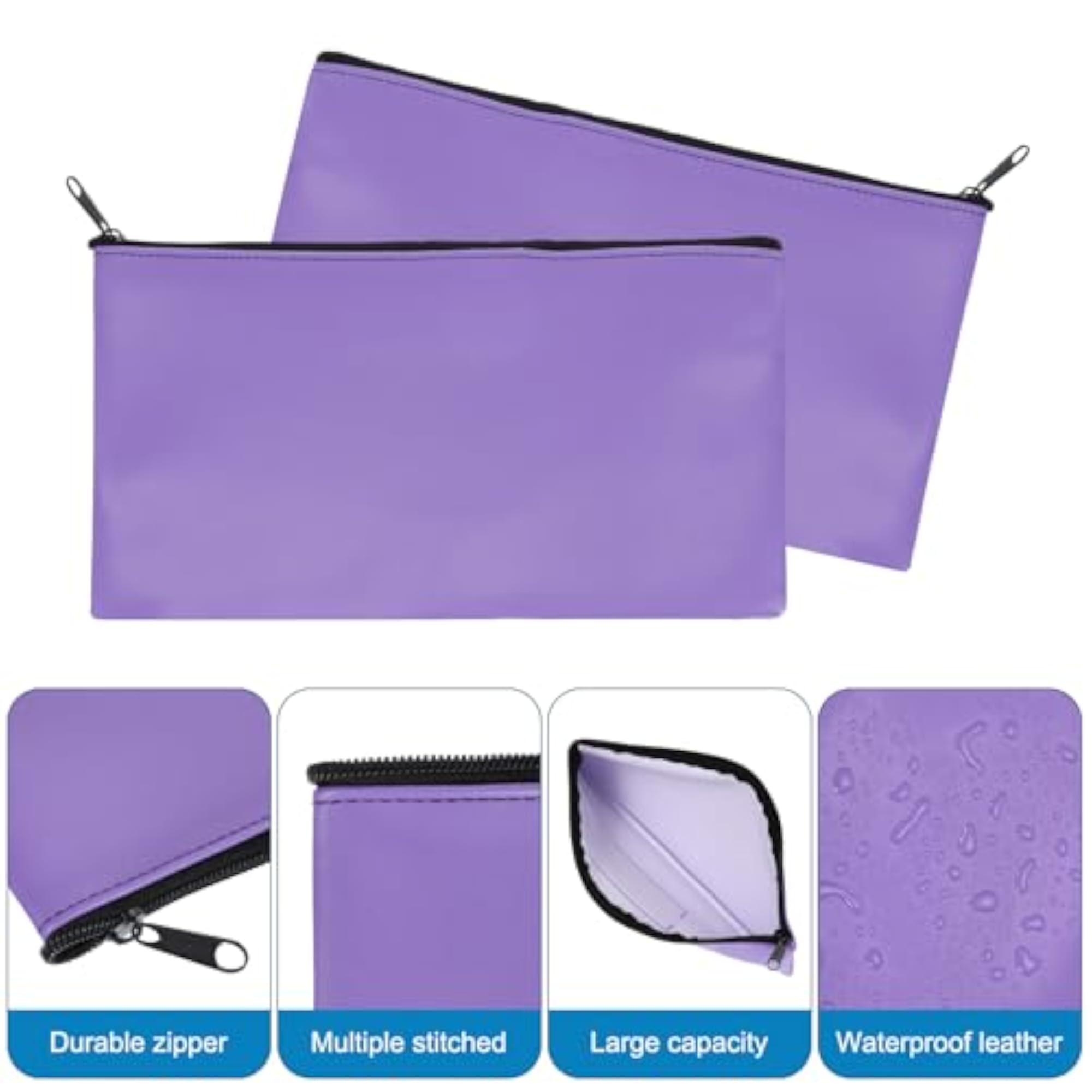 11"x 6" Violet Bank Deposit Bag, 6Pcs