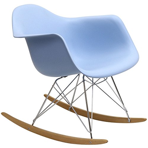 Modway Molded Plastic Armchair Rocker, Kid's, Blue #TOP3
