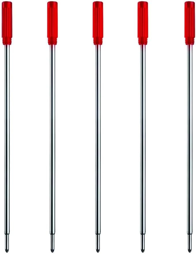 5 Pieces Replaceable Ballpoint Pen Refills, 4.5 Inch (11.6 cm) and 1 mm Medium Tip Ballpoint Pen Refill Red