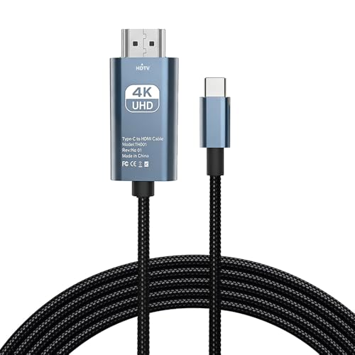 USB Type C HDMI �ϊ��P�[�u�� 2m�C�^�C�vC to hdmi �f���o�́y4K@60Hz HDR�Ή� ���������zUSB-C HDMI�P�[�u�� Thunderbolt 3/4 iPhone17 16 Max Plus,�A�C�t�H��15,Samsu