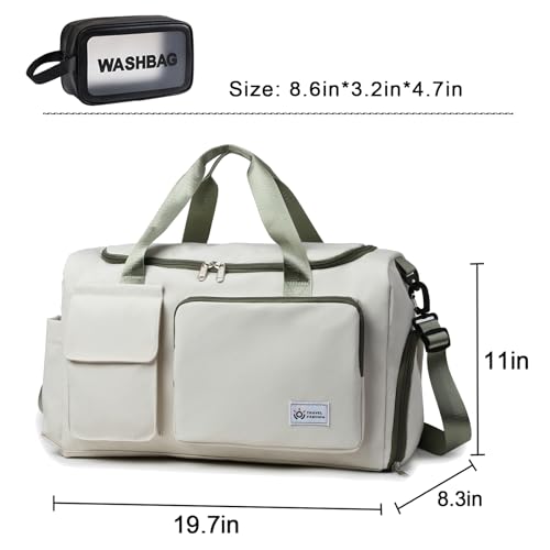 Image of Small Gym Bag for Women, Travel Duffle Bag Carry On Weekender Bag with Shoe Compartment