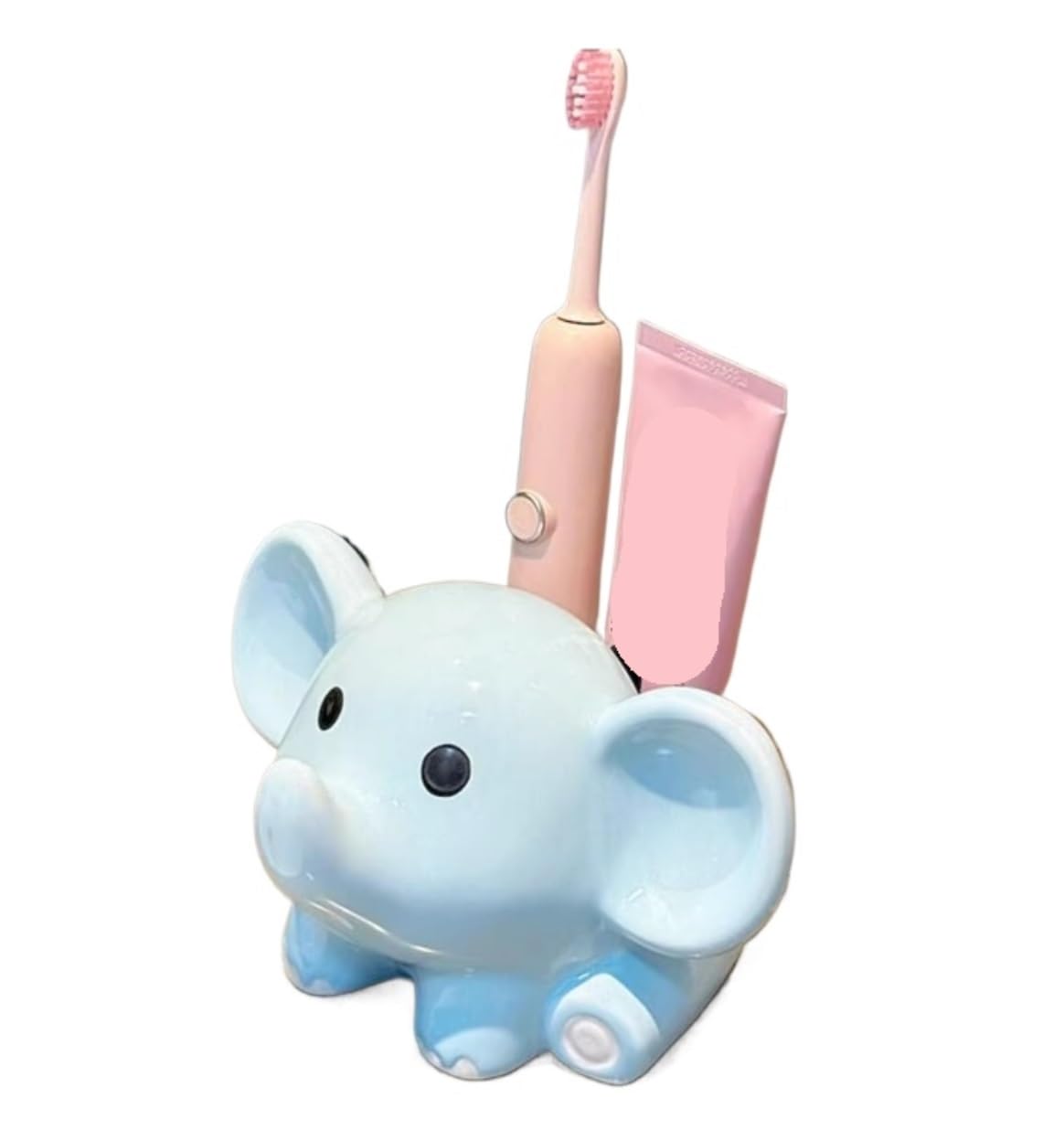 Porta Cepillo Dientes Baño Organizador del Tenedor Cepillo De Dientes La Forma Elefante Cerámica Fácil Limpiar For El Cuarto Baño Hogar Y Cocina