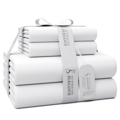 SUPREME ELEGANCE Cotton Rich Jersey Knit Sheet...