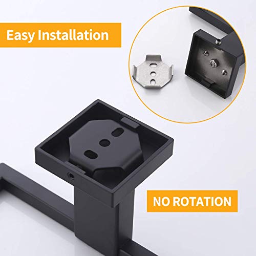 Kes Bathroom Towel Ring Sus 304 Stainless Steel Shower Towel Hanger Holder Modern Square Style Wall Mount Matte Black Finish, A2480-Bk #TOP4