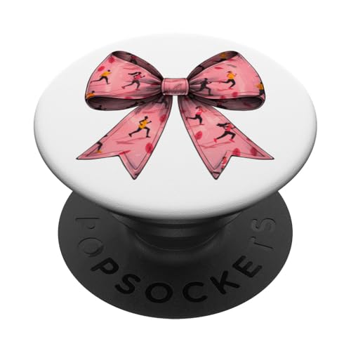 Coquette, fiocco, runner, maratona, rosa, per mamma e bambina PopSockets PopGrip Adesivo