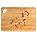 Mr. & Mrs. Panda Bambus - Schneidebrett Axolotl Schwimmen - Geschenk, Molch, Holzbrett Küche, Lösungen, schwimmt, Probleme, glücklich,