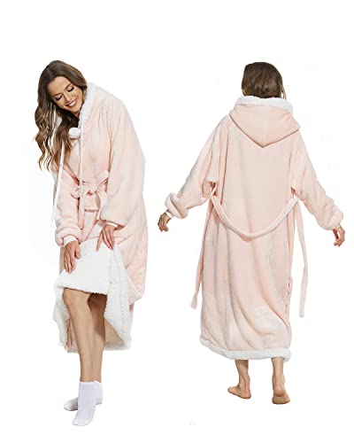Long Wearable Blanket 1Pcs - Premium Fleece Blanket Hoodie Blanket With Sleeves For Women Adult 5'9''-6'3'' Tall, Super Soft Warm Cozy Sleeved Throw With Arm, Gift For Men Father #TOP4