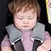 COOLBEBE Car Seat Straps Shoulder Pads for Baby Kids, Super Soft Seat Belt Covers for All Car Seats/Pushchair/Stroller/High Chair (Grey/Pink)