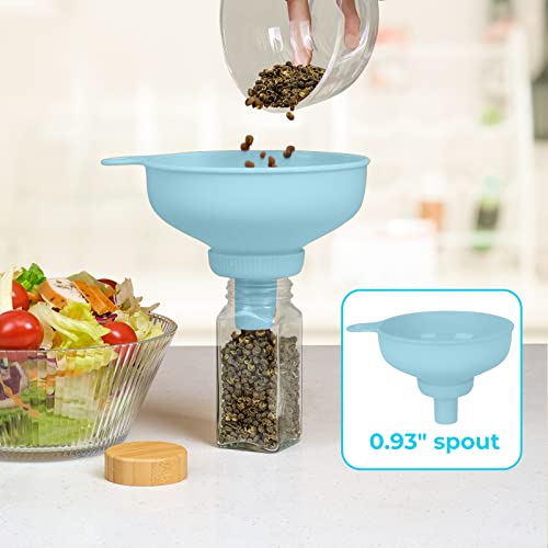 Wide Mouth Kitchen Funnel, Pisol Food Grade Plastic Cooking Canning Funnel With 4 Sizes Spouts For Filling Wide And Regular Mason Jars, Spray Dropper Oil Bottle Jug Spices Shampoo Powder Oats Sauce #TOP6