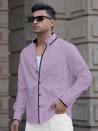 Image of Shirt for Men Casual Shirt,Solid Cotton,Plain Full Sleeve, Regular Fit,Everyday Fashion Wear