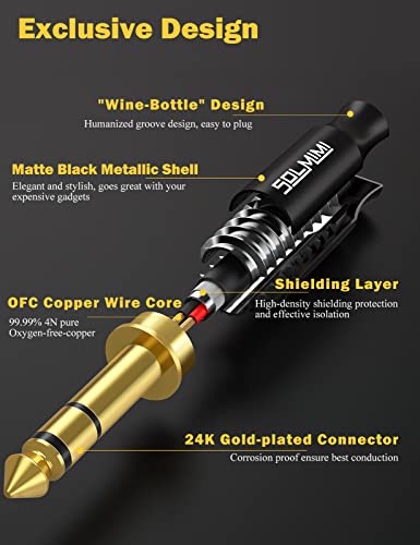 Solmimi 1/4 To 3.5Mm Headphone Adapter, 1.5 Meters Nylon Braid 3.5Mm To 1/4 Adapter, Lossless Stereo Headphone Jack Adapter For Amplifier Mixer Guitar Piano Speaker Or More - (Black, 4.92 Ft) #TOP3