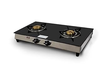 RealFlame Glass Top, PNG Gas Stove Standard Size For Kitchen Manual Ignition (2 Burner)