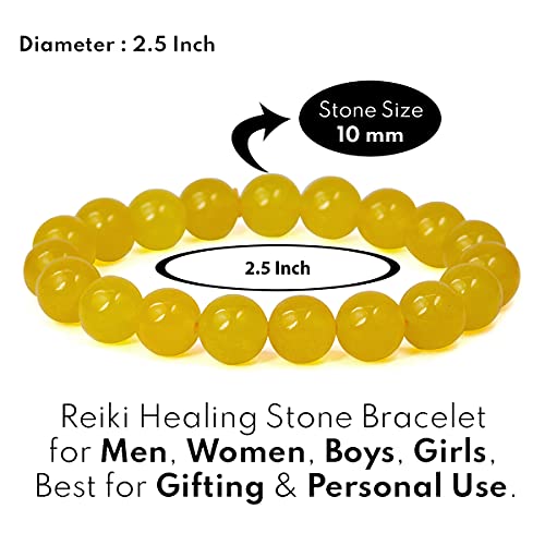 Image of Reiki Crystal Products Certified Natural Crystal Stone Round 10 mm Beads Bracelet for Men & Women | Reiki Charged Gemstone Jewellery Bracelet | Multiple Stone Variants Available