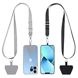 CACOE Universal Phone lanyard, 2 Pcs Adjustable Collar Lanyard and 2 Pcs Durable Patches, Mobile Phone Neck Strap Compatible with Most Smartphones
