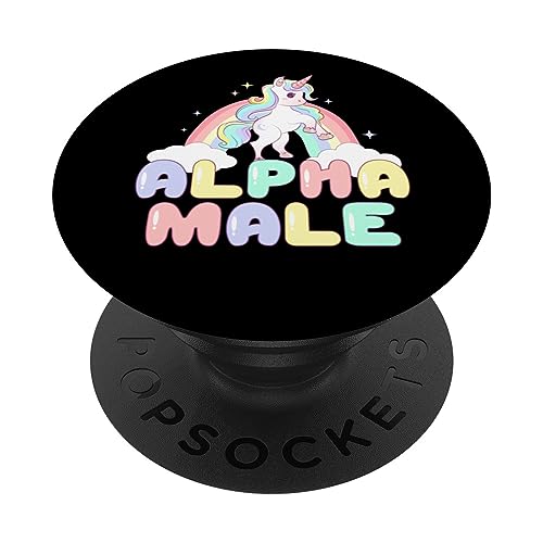Gráfico vintage de los años 90 con diseño de unicornio divertido de Alpha Male Y2K PopSockets PopGrip Adhesivo