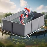 Piscina fuori terra in PVC rium per Koi Fish & s – Water Sto con valvola di scarico, 3 x 1 x 0,6 m (9,8 x 3,3 x 1,9 piedi) grigio e – perfetto habitat all'aperto e piscina