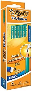 BIC Ecolutions Evolution 655 HB Pencil with Eraser (Pack of 12), Green