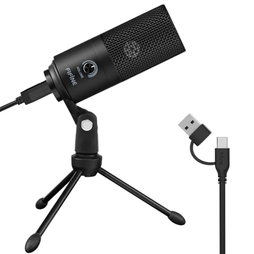 Best for Streaming: USB Microphone, Fifine Metal Condenser Recording Microphone