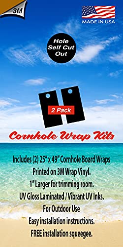 Customized Family Name Cornhole Wrap #504 - Cornhole Graphic Decals - Includes Application Squeegee - Set Of (2) 25" X 49" Wraps With Gloss Laminate #TOP4