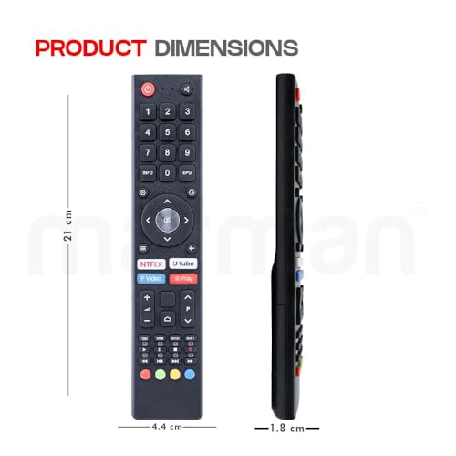 Image of marman Compatible with Croma Tv Remote Control Original Model CREL7370 Suitable Only on 32 Inch HD Ready LED Smart Android Television Without Voice Command and Google Assistant with Streaming Apps