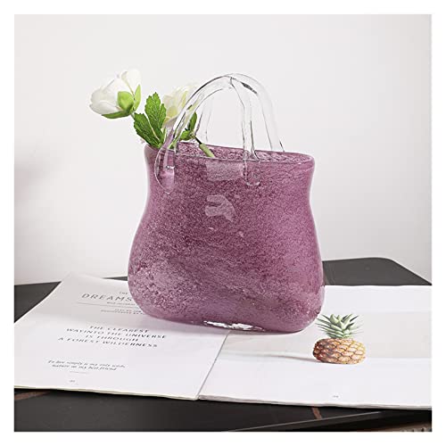 florero Florero de cristal con bolsa creativa, decoración for sala de estar, arreglo de flores, florero hidropónico de cristal de lujo, decoración del hogar jarrones para flores(Grande)