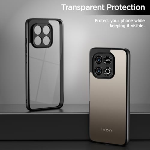 Image of Pikkme Back Cover Compatible with iQOO Neo 10 5G / Vivo Y300 GT 5G Shockproof Sleek Hybrid Armor Bumper Case(Black)