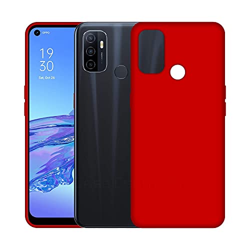 Image of Case Creation Luxurious OG Series for Oppo A53 Case Cover,Anti-Dirty Slim Case Frosted Matte Cute Candy TPU Raised Bezel (Splash of Color) Back Cover for Oppo A53 -Glamour Red