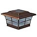 Copper Plated Prestige Solar Post Cap - Size 6"x 6" - Rechargeable Batteries Included