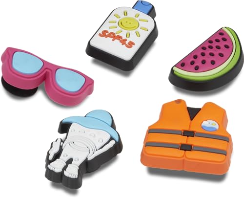 Image of Crocs Unisex's Jibbitz Shoe Superfan Multi Pack, Cute Charms, Day in The Lake, 5 Pack