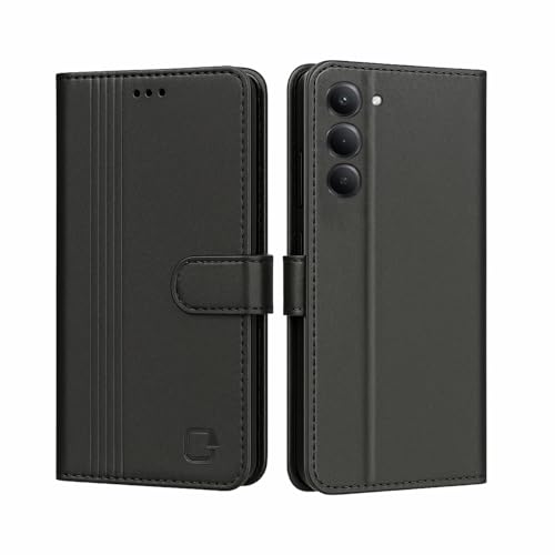 Image of AIBEX Shock Proof Flip Compatible for Redmi 15 5G Flip Cover Leather Finish | Inside TPU with Card Pockets | Wallet Stand | Complete Protection Flip Case- Black