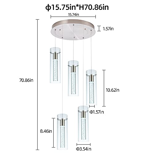 Image of 5-Light Modern Bubble Pendant Ceiling Light Fixture for Kitchen