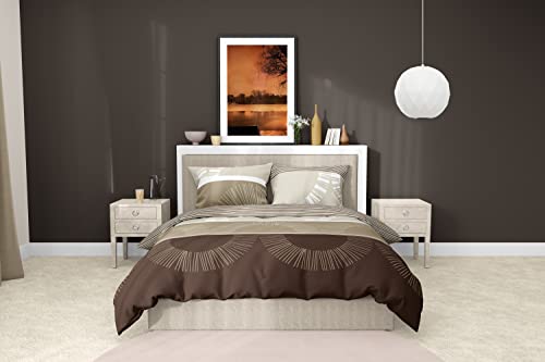 DILIOS Premium Bettwäsche 200x200, 100% Atmungsaktive Angenehme Baumwolle mit Reißverschluss, Renforcé Braun Hell Braun Beige, 3teilig Bettbezug 200 x 200 cm + 2 Kissenbezug 80 x 80 - Image 5