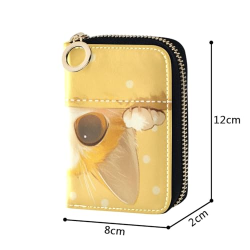 Cute Orange Cartoon Cat leather credit card wallet with Cion Purse RFID Blocking small credit card holder with zipper4