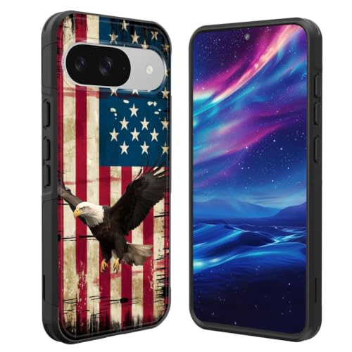 GFEWYTJYJ for Google Pixel 11 Pro 6.3 Inch 2026 Case,[10 FT Military Grade Drop Protection] Non-Slip Heavy Duty Shockproof Phone Case,American Flag Bald Eagle