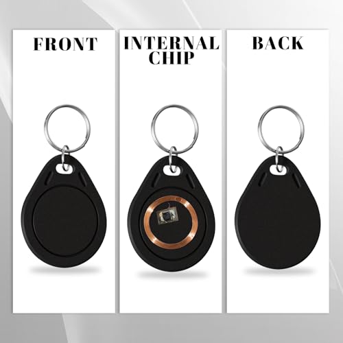 30 pcs BABIQT M1 Classic 1K Keyfobs S50 Tags RFID IC S50 Key Fob NFC Tags F08 Token Key Cards ISO14443A 13.56 MHz Black M1 Access Control Key Card for Entry Access Control System