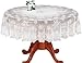 WUBODTI White Floral Lace Banquet Round Tablecloths for Holiday Festival Party Home Decor Decorations Baby Showers Table Covers Cloths for Dinning Room Kitchen Tables, Snowflake, 71 Inch Round