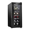 Ivation 12 Bottle Red And White Wine Thermoelectric Wine Cooler/Chiller Counter Top Wine Cellar with Digital Temperature Display, Freestanding Refrigerator Smoked Glass Door Quiet Operation Fridge