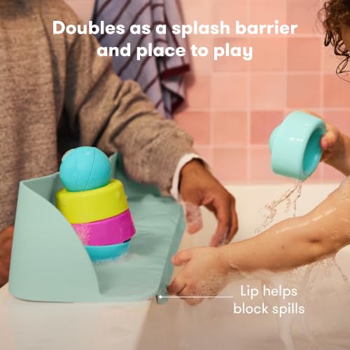 Image of Frida Baby Splash Bathtub Shelf Allows Kids to Splash with No Mess, Shelf Barrier Prevents Water from Escaping Out of the Tub, Extend & Use As Surface to Play On, Attaches to Tubs & Folds to Put Away