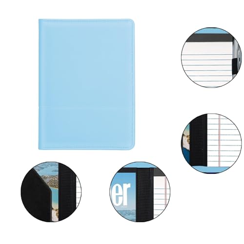Image of Padfolio /Portfolio Binder, Mini Padfolio Portfolio Binder 5 x 8 Legal Writing Pad, A5 Document Organizer Folder for Men Women, Sky Blue.