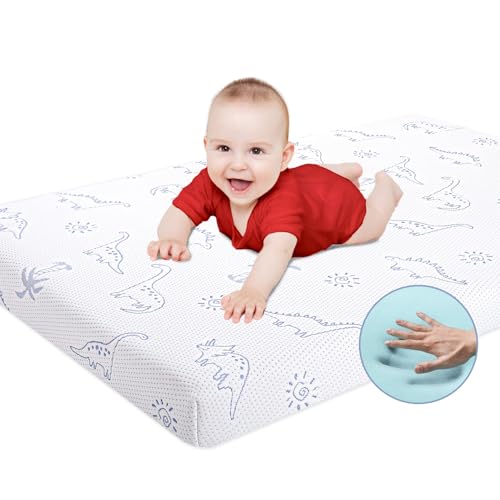 Image of Mochen Pack and Play Mattress Pad, 38"x26" Breathable Dual-Sided Memory Foam Pack n Play Mattresses for Baby Toddler with Removable Washable Cover Fits Play Pen Pack n Play Mattress