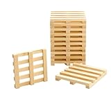 12 Pack Unfinished Wooden Mini Pallet Drink Coasters 4 Inch Square Natural Wood Beverages Coasters