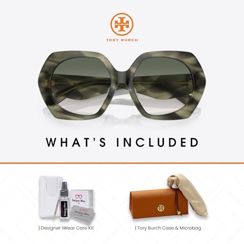 Tory Burch TY7195U Hexagonal Sunglasses for Women +BUNDLE with ACCESSORY EYEWEAR KIT2