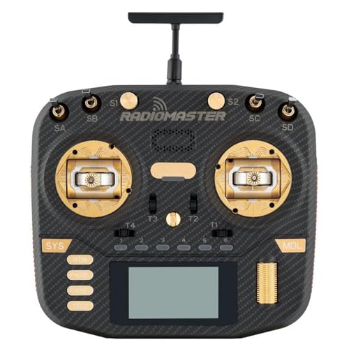 Xiangtat Radiomaster Boxer Max Version with CNC AG01 Hall Gimbals Carbon Fiber 2.4G 16ch Transmitter Remote Control ExpressLRS Mode 2 (Boxer Max Elrs-Gold)