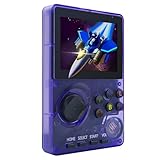 Kids Handheld Retro Game Console Pre-loaded 100 Classic 16-Bit Games, Handheld Video Gaming Console with 2.8' Color Screen, Rechargeable Battery, Handheld Game for Boys Girls (Transparent Purple)