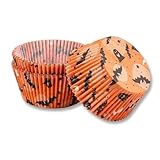 Zenker Papier-Muffinförmchen Halloween – 50 Stück, Backförmchen gewellt, bunt, FSC-zertifiziert, Made in Germany