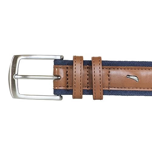 Image of Nautica Men's Casual Leather Belt | Everyday | Classic | Pants | Jeans | Khakis | Chinos | Metal Buckle