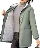 [Amulet] 裏起毛ミドルコート レディース 10代 20代 30代 韓国ファッション 秋 冬 アウター 上着 羽織り 黒 白 大人 シンプル カジュアル 暖かいvl-6437-gn-xl