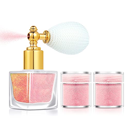 MKNZOME Spray Purpurina Cuerpo y Pelo, Luminosas Maquillaje en Spray de Polvo de Hadas Purpurina Corporal de Maquillaje Festival, Spray Purpurina Maquillaje de Cabello Cara Corporal