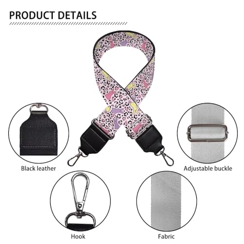 Image of GLENLCWE Leopard Rabbit Purse Straps Replacement Crossbody Adjustable Bag Strap for Purses, Wide Shoulder Strap for Women Guitar Purses